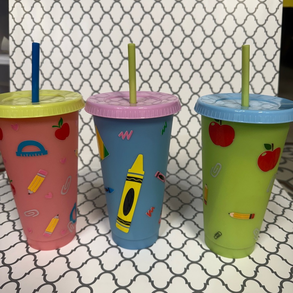 Colorful Crayon-Themed Tumbler Set